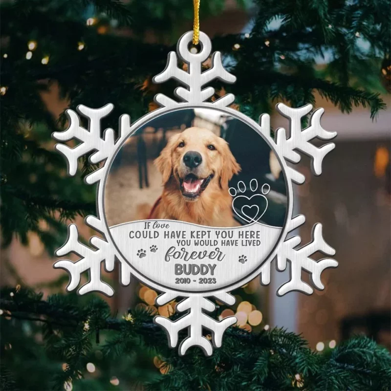 Custom Photo The Warmth Of Memory - Memorial Personalized Custom Ornament - Metal Custom Shaped - Sympathy Gift, Christmas Gift For Pet Owners, Pet Lovers