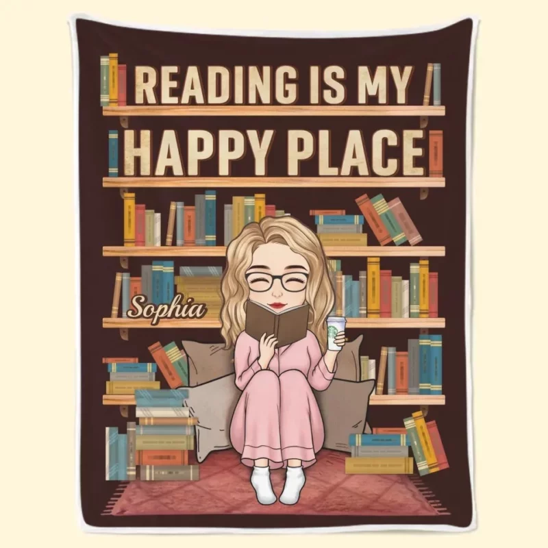 Just A Girl Who Loves Books - Personalized Custom Blanket - Gift For Book Lovers