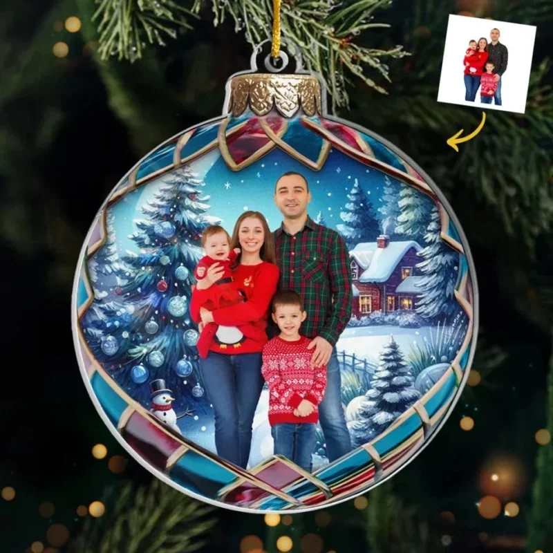 Custom Photo Christmas Good Cheer Is Found With Family - Family Personalized Custom Ornament - Wood, Acrylic Custom Shaped - Christmas Gift For Family Members