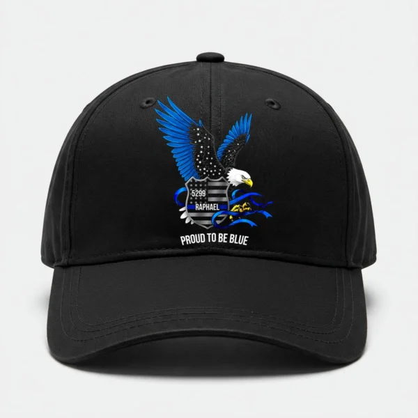 Custom Classic Cap – Proud to Be Blue Police Tribute with Eagle – Personalized Police Gifts