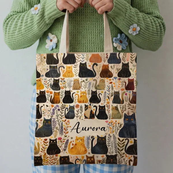 Custom Tote Bag - My Love My Cat - Personalized Gifts To Cat Lovers